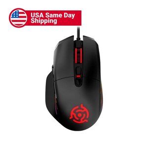 Wired Gaming Mouse Gamer, Braided Cable, 8 Programmable Buttons, RGB LEDs